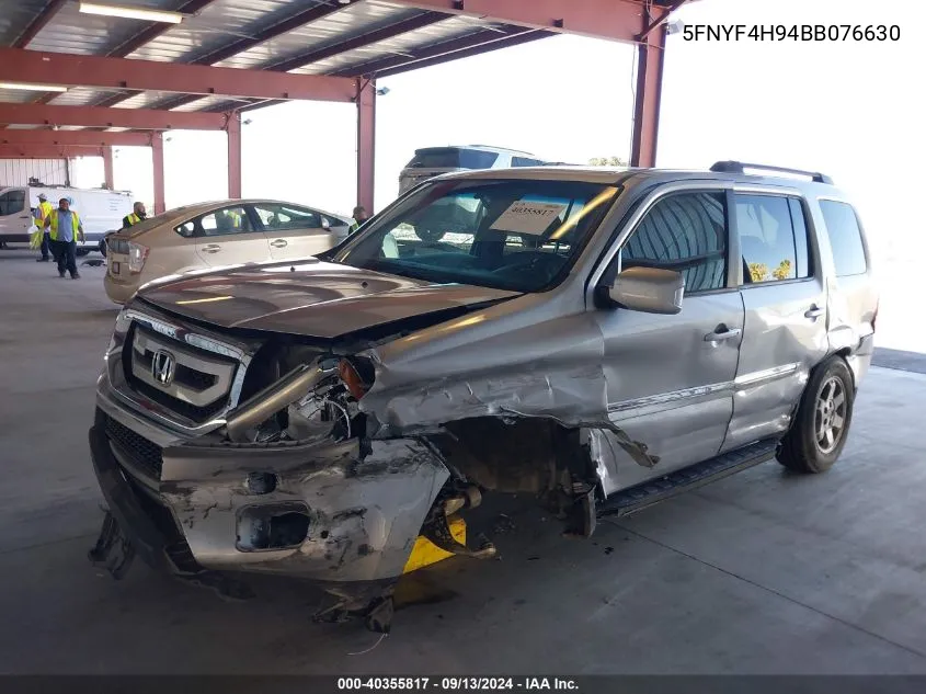 2011 Honda Pilot Touring VIN: 5FNYF4H94BB076630 Lot: 40355817