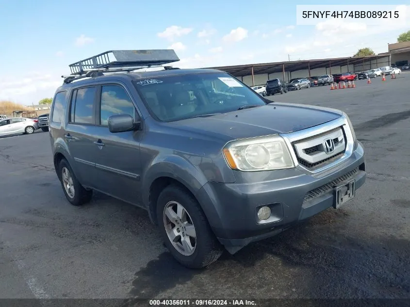 2011 Honda Pilot Ex-L VIN: 5FNYF4H74BB089215 Lot: 40356011