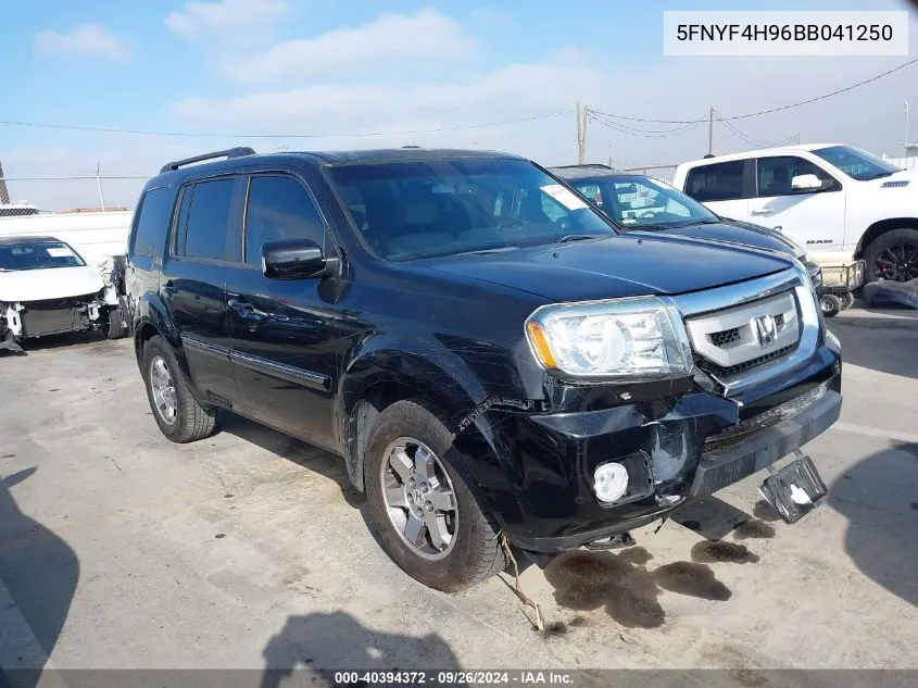 2011 Honda Pilot Touring VIN: 5FNYF4H96BB041250 Lot: 40394372