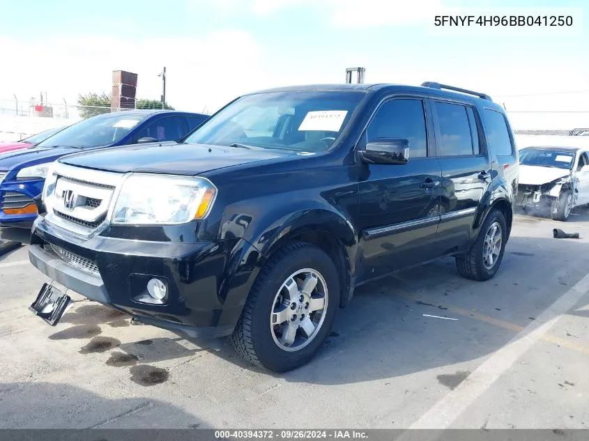 2011 Honda Pilot Touring VIN: 5FNYF4H96BB041250 Lot: 40394372