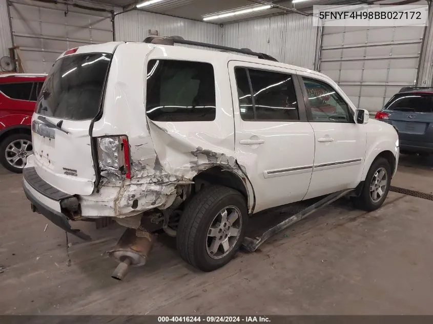 5FNYF4H98BB027172 2011 Honda Pilot Touring