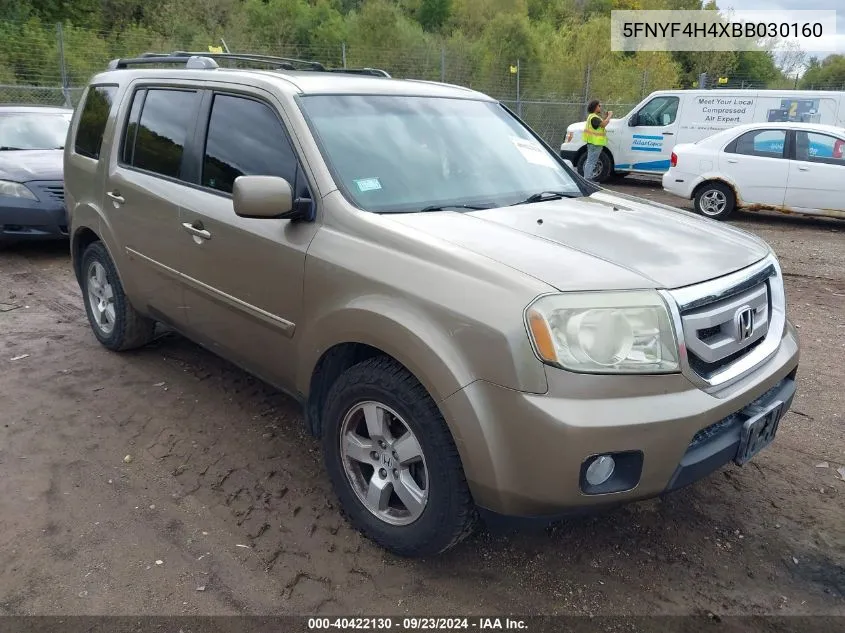 2011 Honda Pilot Ex VIN: 5FNYF4H4XBB030160 Lot: 40422130