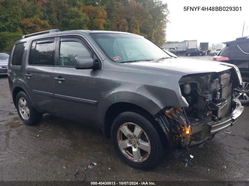 2011 Honda Pilot Ex VIN: 5FNYF4H48BB029301 Lot: 40430813