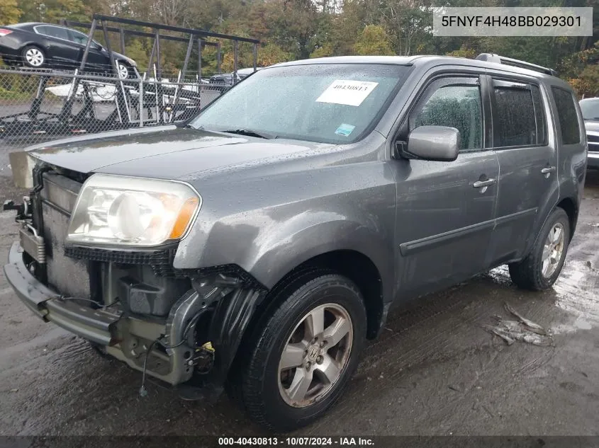 2011 Honda Pilot Ex VIN: 5FNYF4H48BB029301 Lot: 40430813