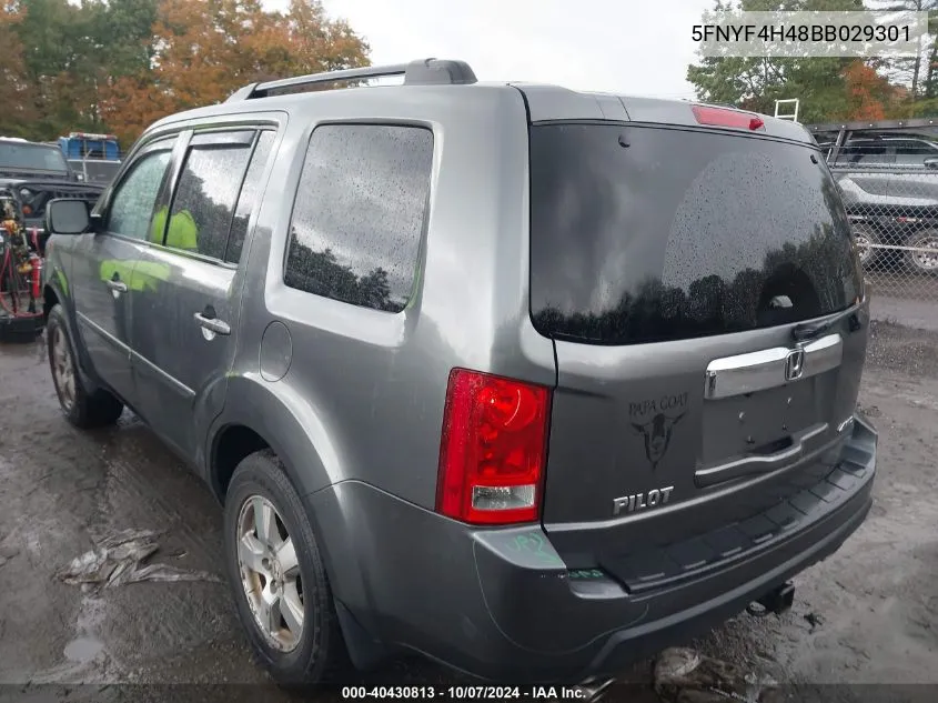 2011 Honda Pilot Ex VIN: 5FNYF4H48BB029301 Lot: 40430813