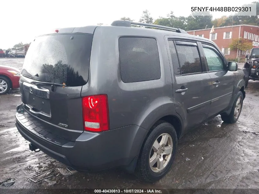 2011 Honda Pilot Ex VIN: 5FNYF4H48BB029301 Lot: 40430813