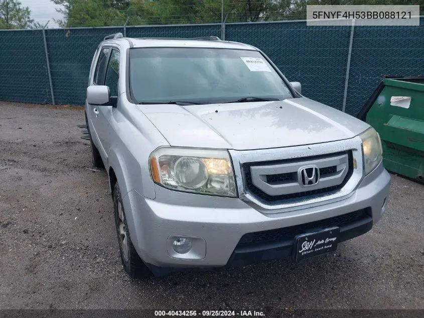 2011 Honda Pilot Ex-L VIN: 5FNYF4H53BB088121 Lot: 40434256