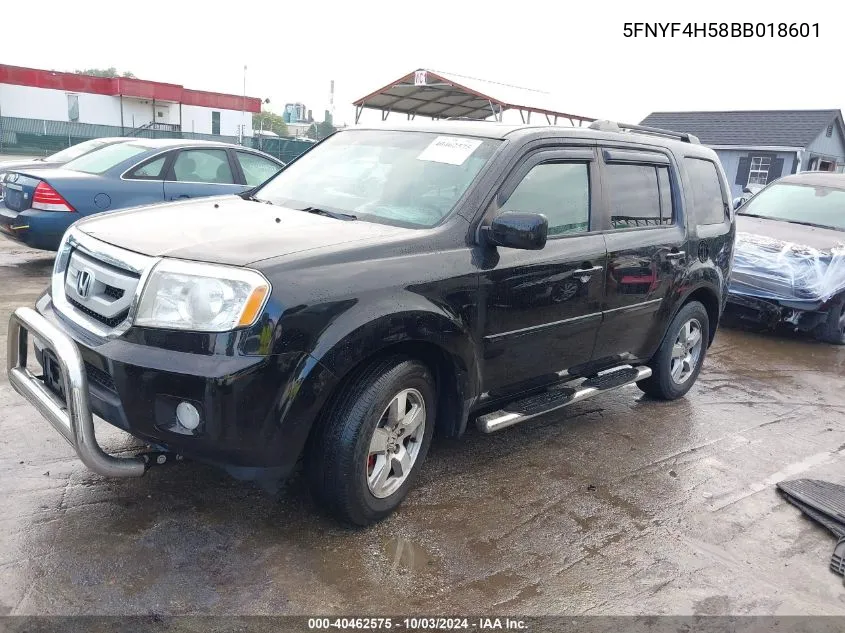 5FNYF4H58BB018601 2011 Honda Pilot Ex-L