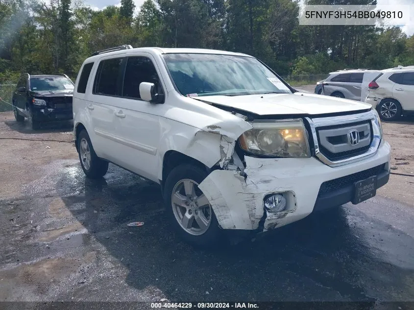 2011 Honda Pilot Ex-L VIN: 5FNYF3H54BB049810 Lot: 40464229