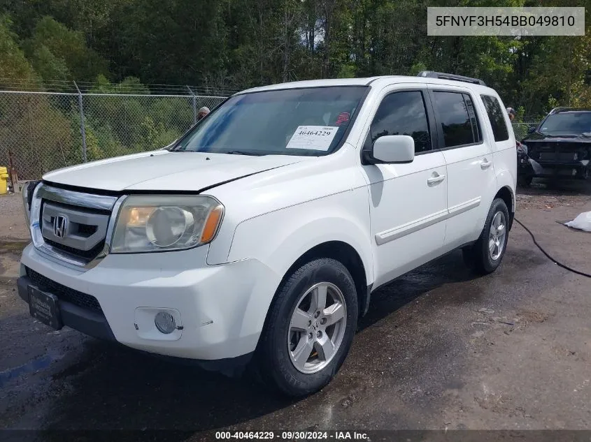 2011 Honda Pilot Ex-L VIN: 5FNYF3H54BB049810 Lot: 40464229