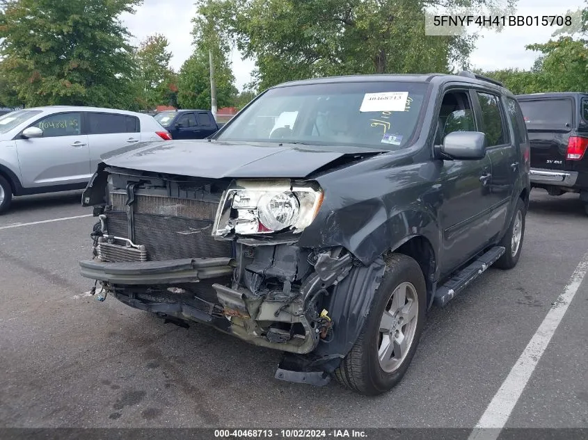 2011 Honda Pilot Ex VIN: 5FNYF4H41BB015708 Lot: 40468713