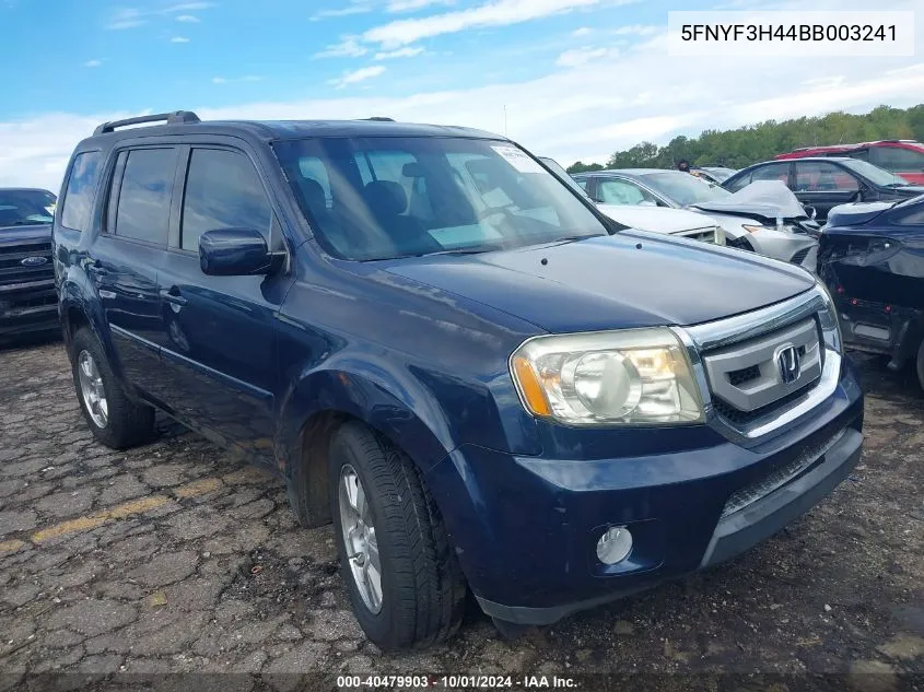 2011 Honda Pilot Ex VIN: 5FNYF3H44BB003241 Lot: 40479903