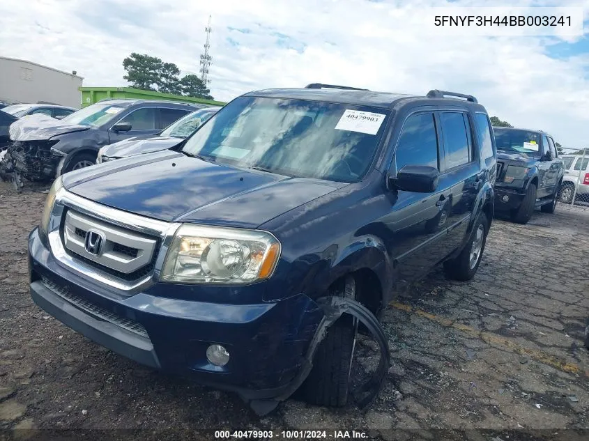 2011 Honda Pilot Ex VIN: 5FNYF3H44BB003241 Lot: 40479903