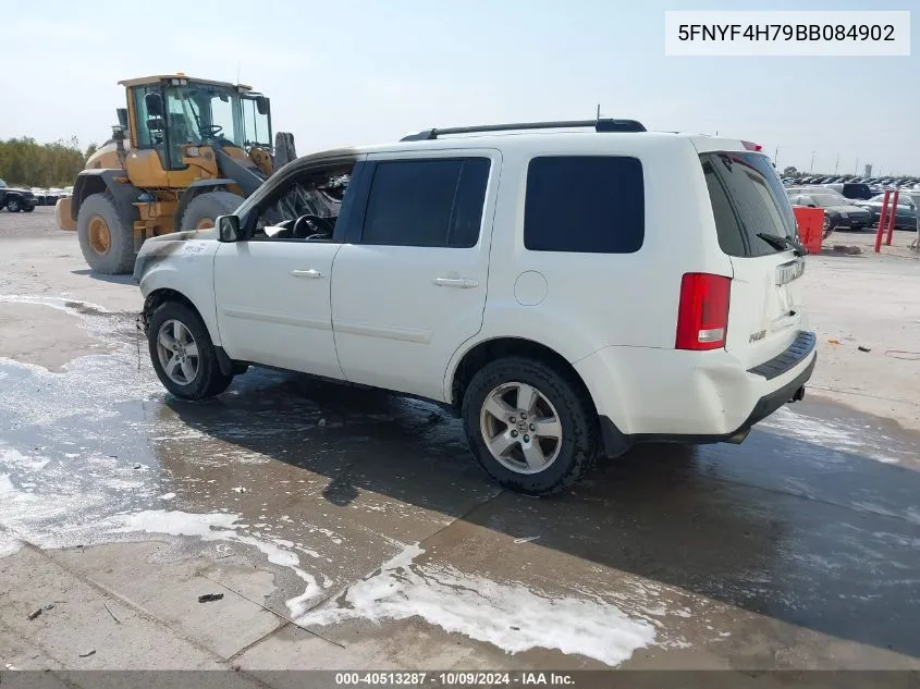 2011 Honda Pilot Ex-L VIN: 5FNYF4H79BB084902 Lot: 40513287