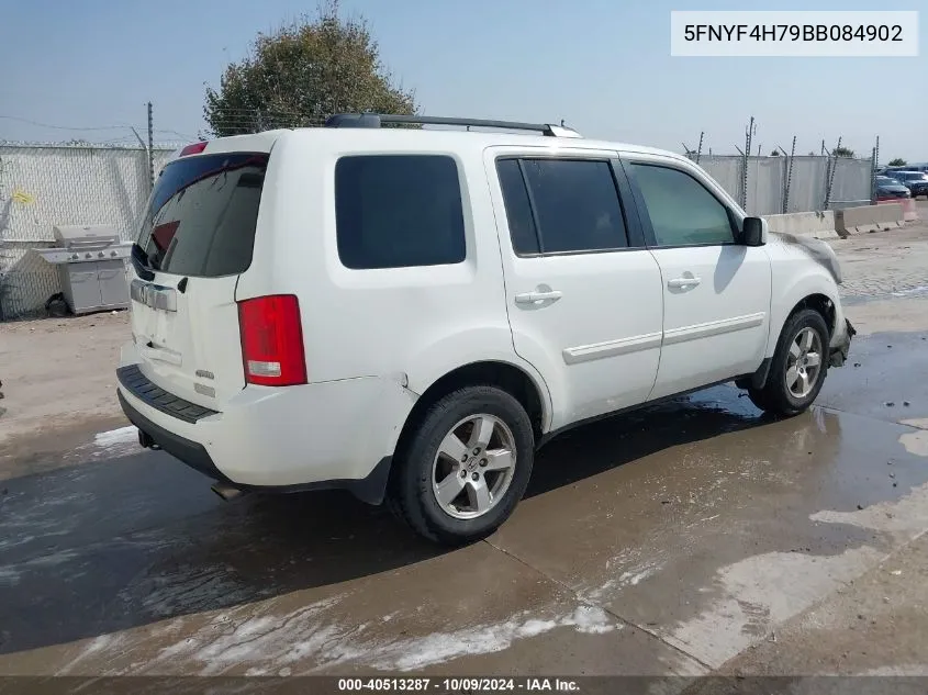 2011 Honda Pilot Ex-L VIN: 5FNYF4H79BB084902 Lot: 40513287