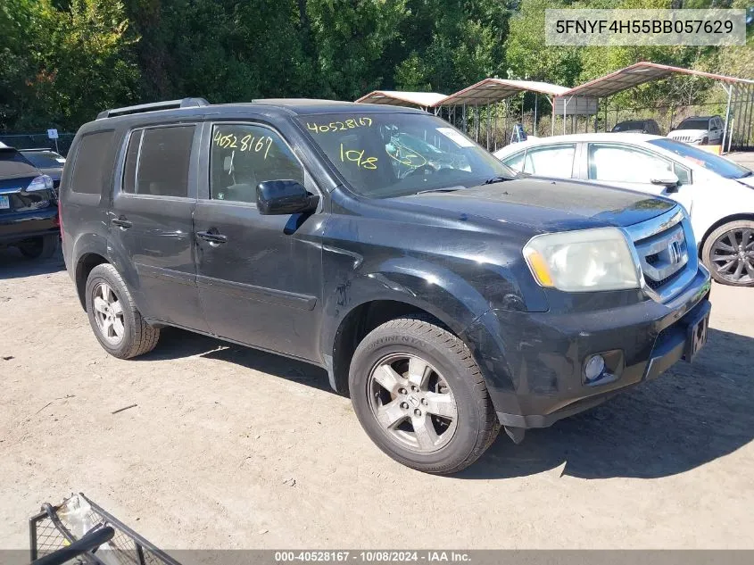 2011 Honda Pilot Exl VIN: 5FNYF4H55BB057629 Lot: 40528167