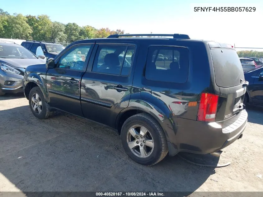 2011 Honda Pilot Exl VIN: 5FNYF4H55BB057629 Lot: 40528167