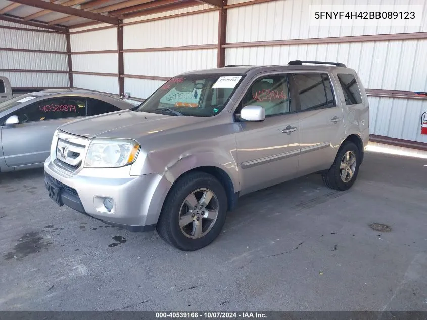 2011 Honda Pilot Ex VIN: 5FNYF4H42BB089123 Lot: 40539166