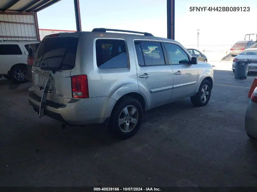 2011 Honda Pilot Ex VIN: 5FNYF4H42BB089123 Lot: 40539166