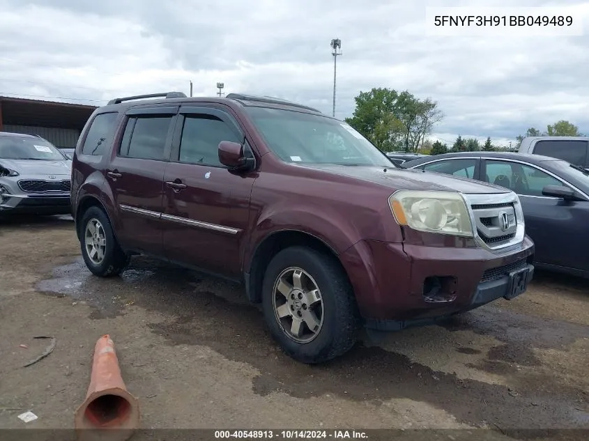 2011 Honda Pilot Touring VIN: 5FNYF3H91BB049489 Lot: 40548913