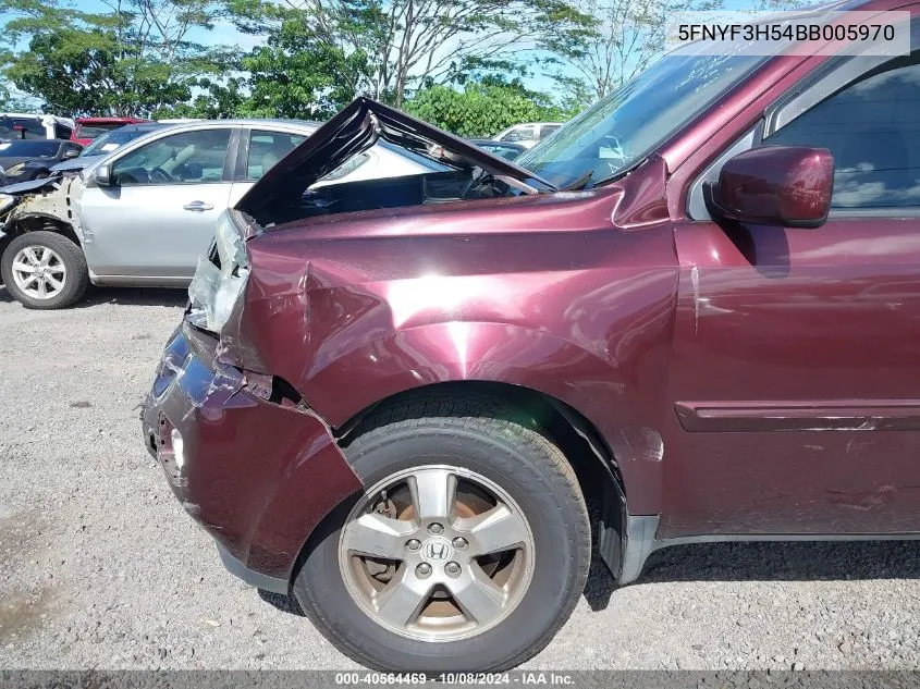 2011 Honda Pilot Ex-L VIN: 5FNYF3H54BB005970 Lot: 40564469