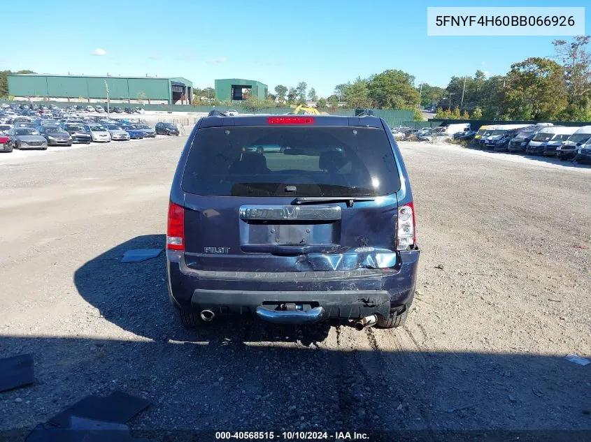 5FNYF4H60BB066926 2011 Honda Pilot Ex-L