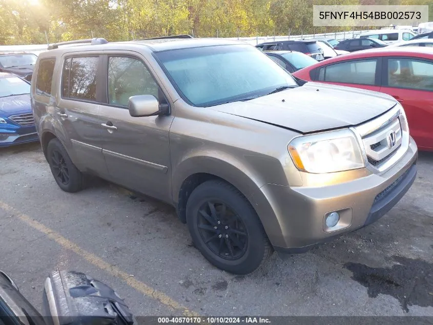 2011 Honda Pilot Ex-L VIN: 5FNYF4H54BB002573 Lot: 40570170