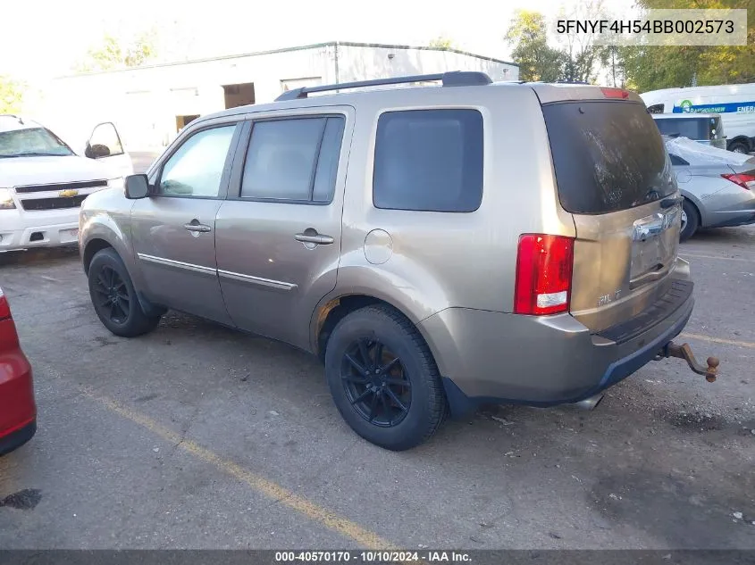 2011 Honda Pilot Ex-L VIN: 5FNYF4H54BB002573 Lot: 40570170