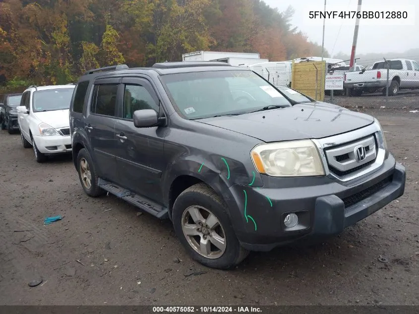 2011 Honda Pilot Exln VIN: 5FNYF4H76BB012880 Lot: 40575052