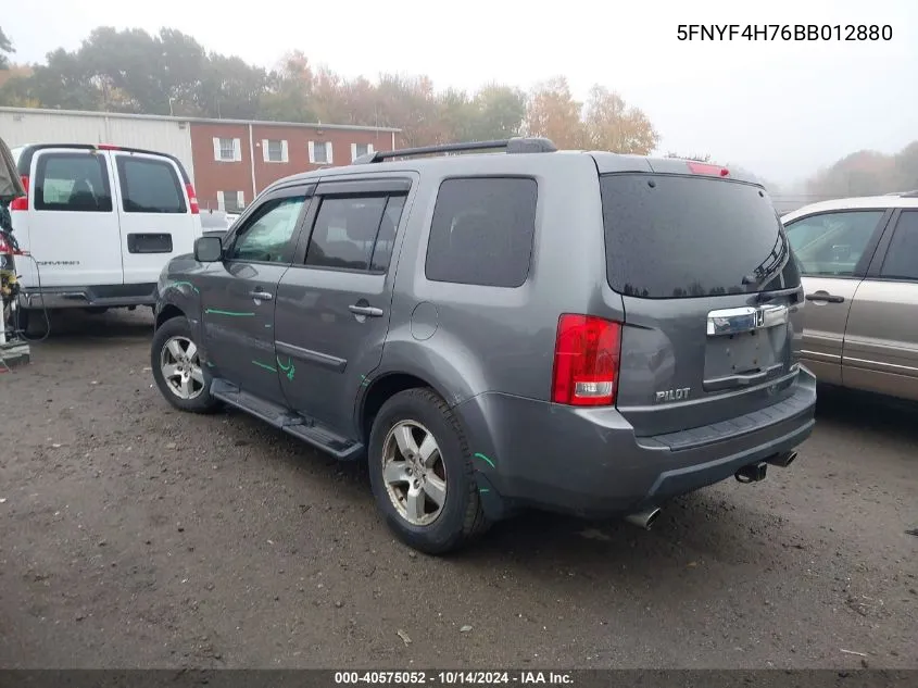 2011 Honda Pilot Exln VIN: 5FNYF4H76BB012880 Lot: 40575052