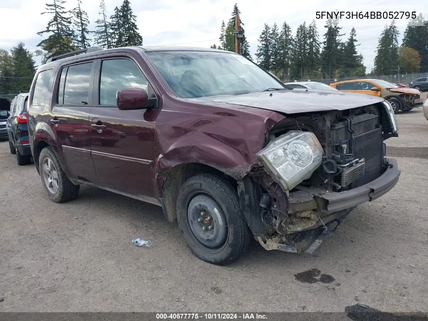 2011 Honda Pilot Ex-L VIN: 5FNYF3H64BB052795 Lot: 40577775