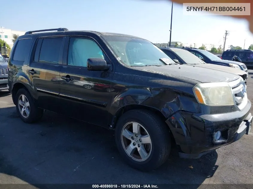 2011 Honda Pilot Ex-L VIN: 5FNYF4H71BB004461 Lot: 40598018