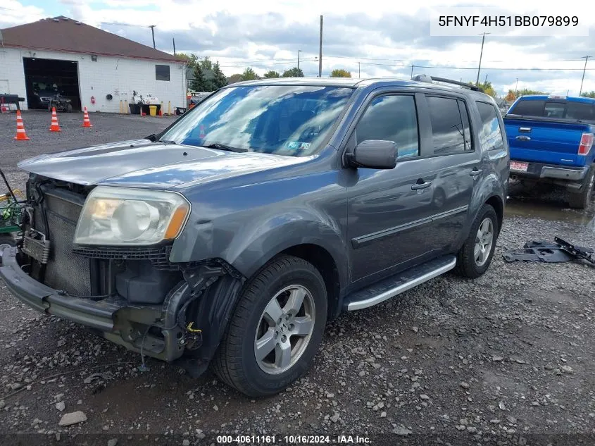 2011 Honda Pilot Ex-L VIN: 5FNYF4H51BB079899 Lot: 40611161