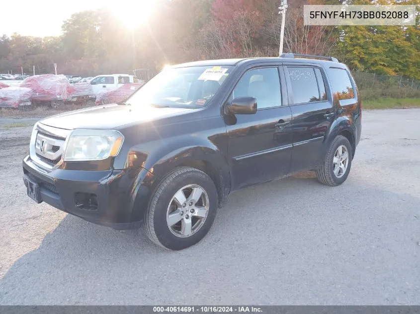 2011 Honda Pilot Ex-L VIN: 5FNYF4H73BB052088 Lot: 40614691