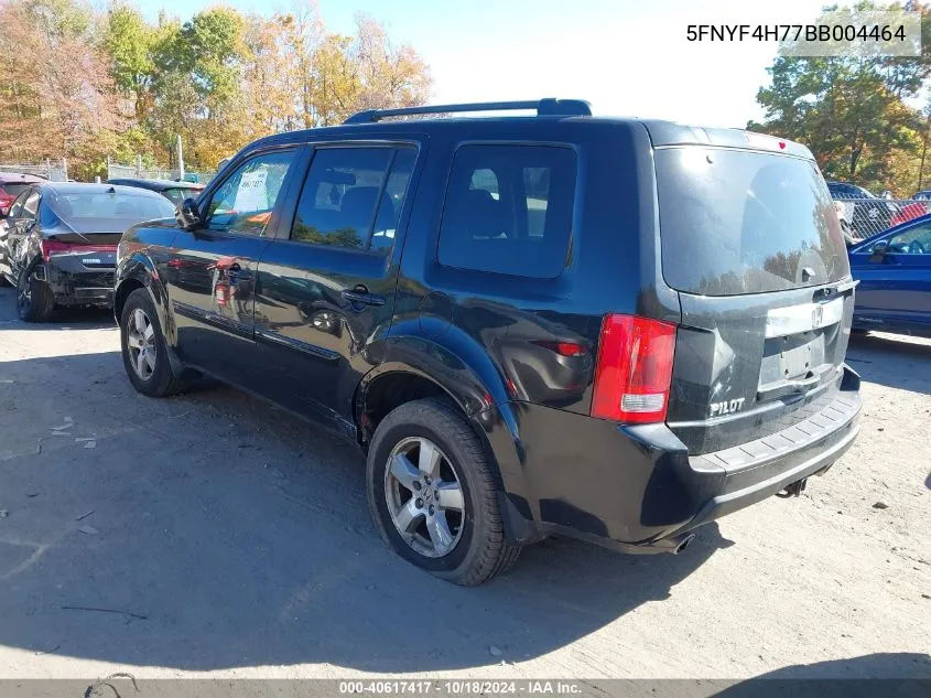 2011 Honda Pilot Ex-L VIN: 5FNYF4H77BB004464 Lot: 40617417