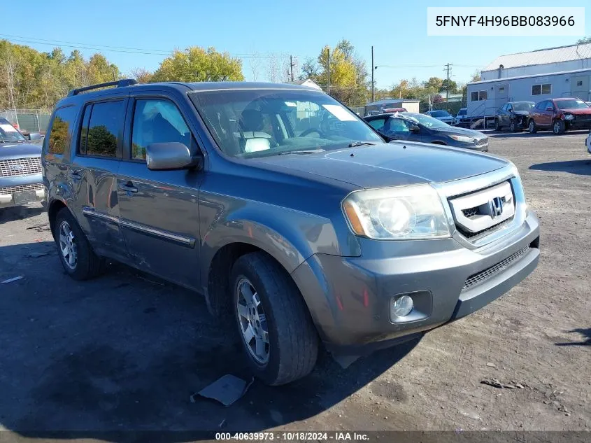 2011 Honda Pilot Touring VIN: 5FNYF4H96BB083966 Lot: 40639973