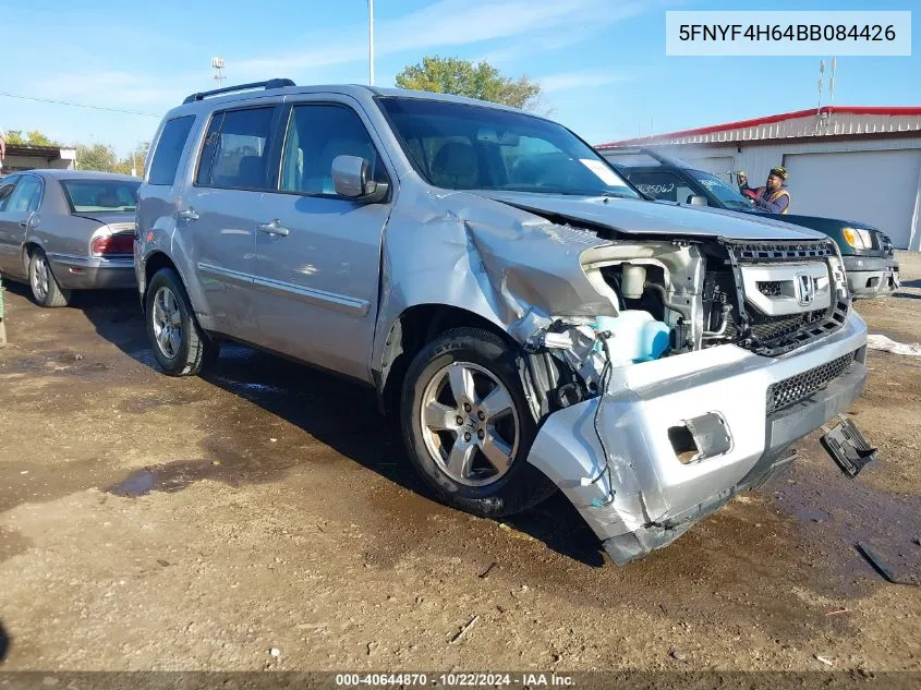 2011 Honda Pilot Ex-L VIN: 5FNYF4H64BB084426 Lot: 40644870