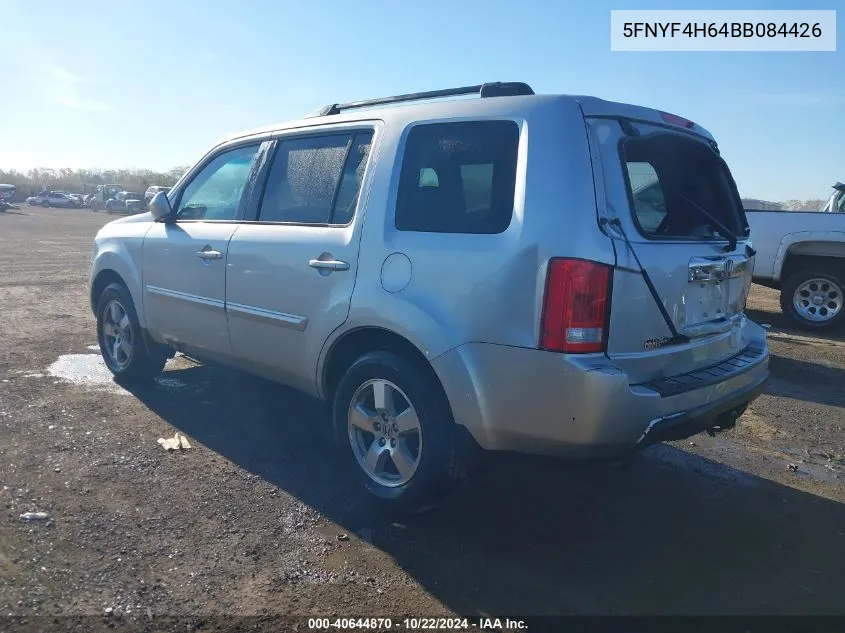 2011 Honda Pilot Ex-L VIN: 5FNYF4H64BB084426 Lot: 40644870