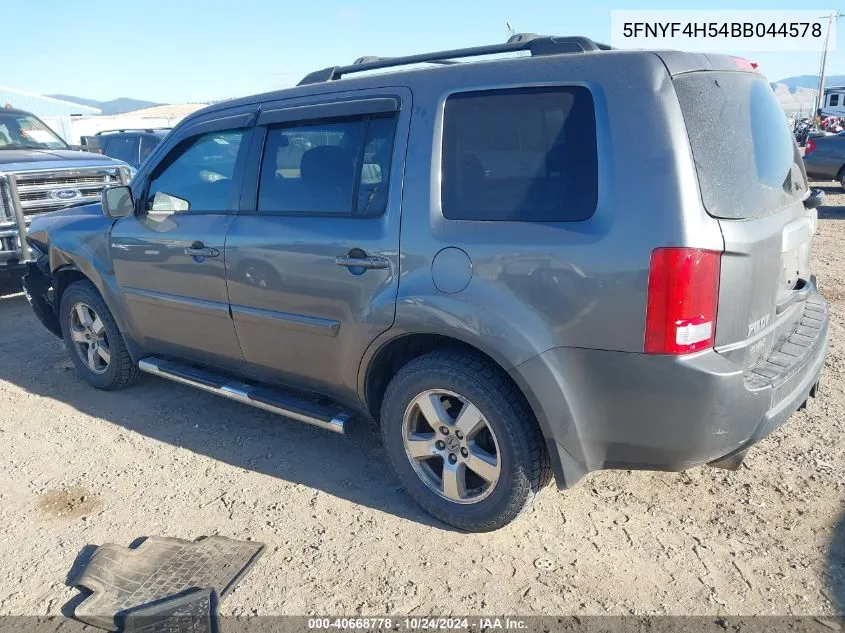 2011 Honda Pilot Exl VIN: 5FNYF4H54BB044578 Lot: 40668778