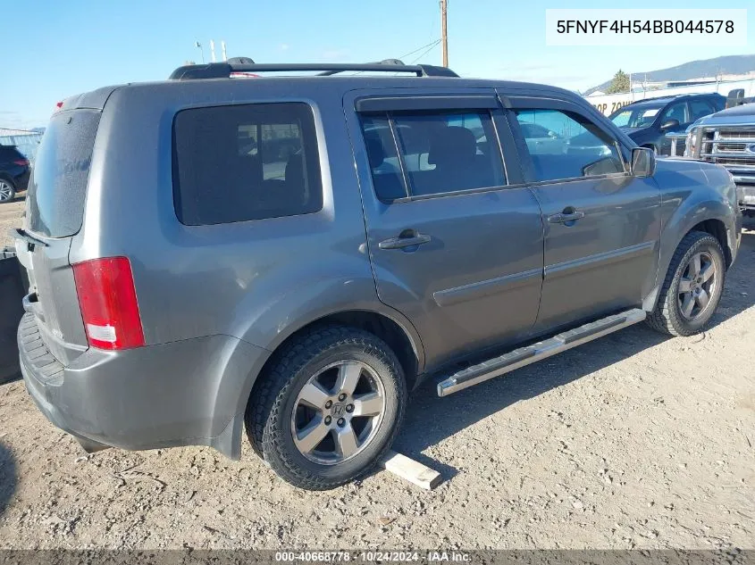 2011 Honda Pilot Exl VIN: 5FNYF4H54BB044578 Lot: 40668778