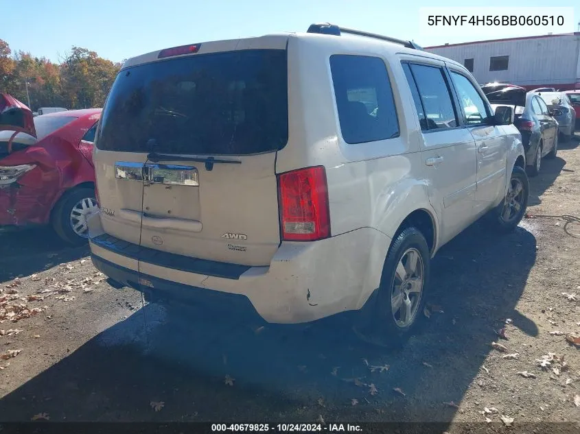 5FNYF4H56BB060510 2011 Honda Pilot Ex-L