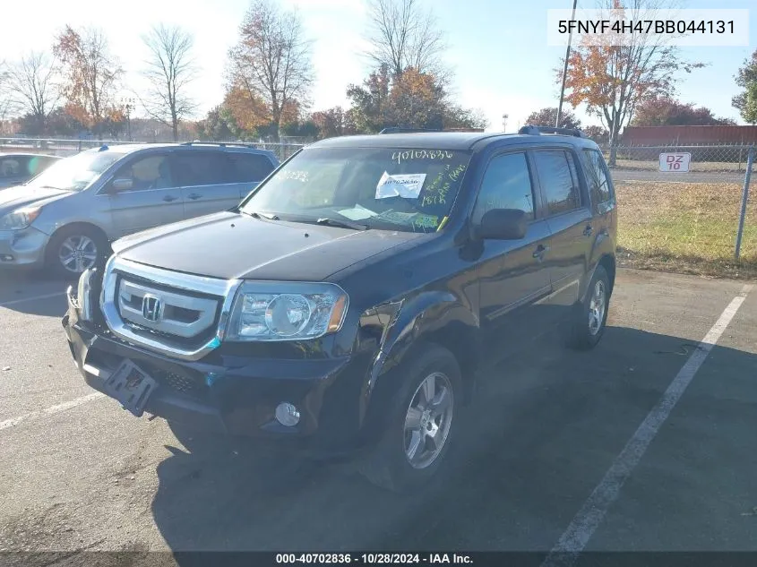 2011 Honda Pilot Ex VIN: 5FNYF4H47BB044131 Lot: 40702836