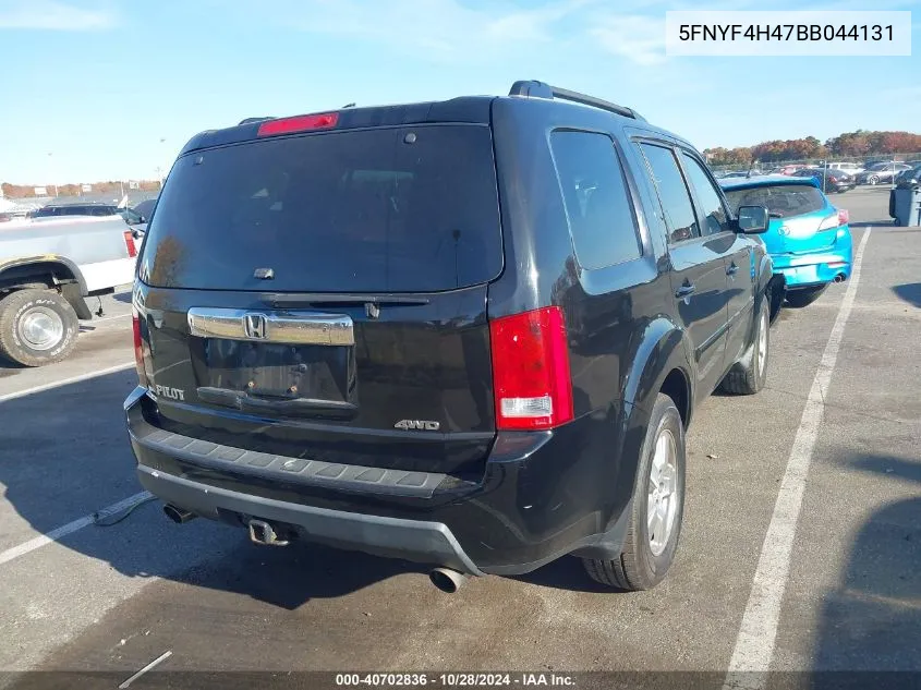 2011 Honda Pilot Ex VIN: 5FNYF4H47BB044131 Lot: 40702836