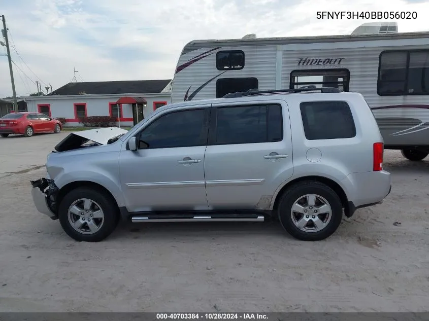 5FNYF3H40BB056020 2011 Honda Pilot Ex