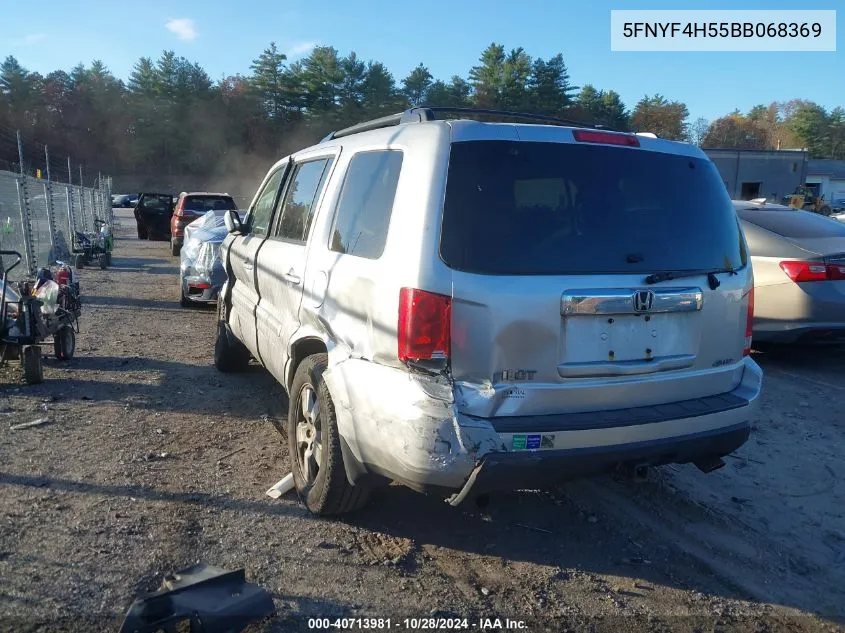 2011 Honda Pilot Ex-L VIN: 5FNYF4H55BB068369 Lot: 40713981