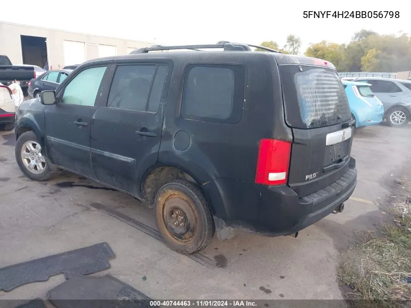 2011 Honda Pilot Lx VIN: 5FNYF4H24BB056798 Lot: 40744463