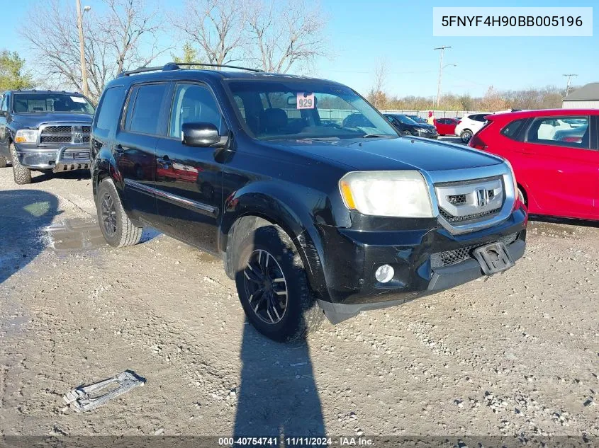 2011 Honda Pilot Touring VIN: 5FNYF4H90BB005196 Lot: 40754741