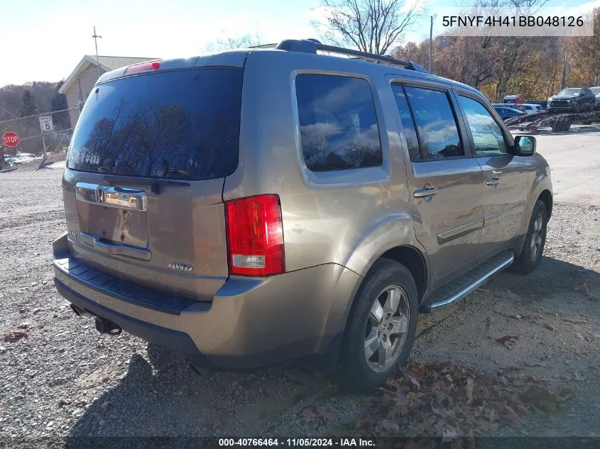 2011 Honda Pilot Ex VIN: 5FNYF4H41BB048126 Lot: 40766464