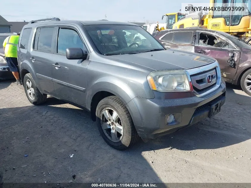 2011 Honda Pilot Ex VIN: 5FNYF4H4XBB093999 Lot: 40780636