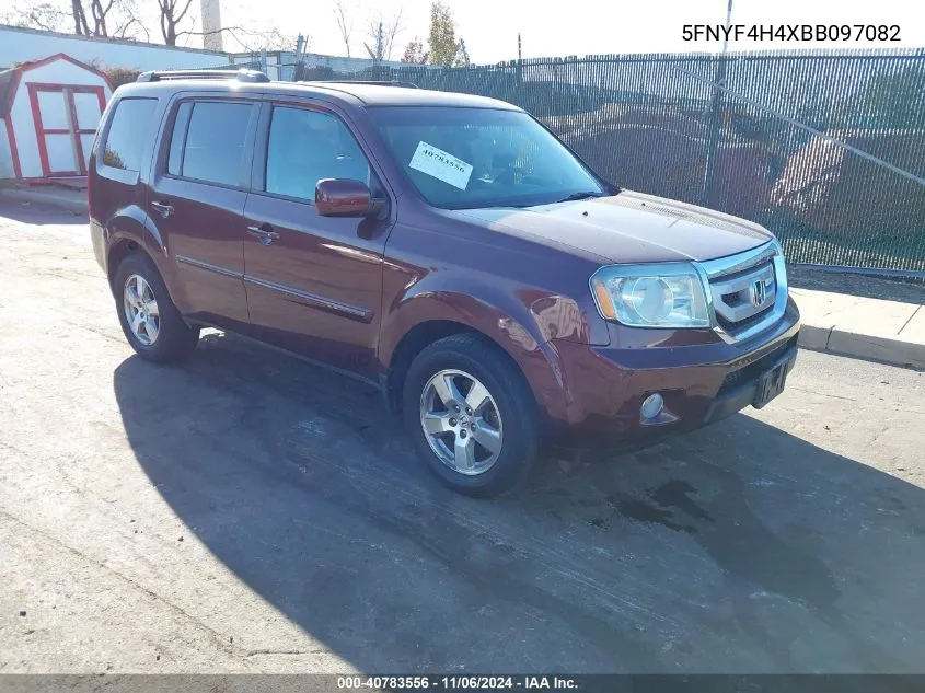 2011 Honda Pilot Ex VIN: 5FNYF4H4XBB097082 Lot: 40783556